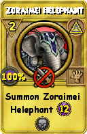 Wizard101 Myth spell card: Zoraimei Helephant, Spell ID 2675