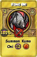 Wizard101 Myth spell card: Kumo Oni, Spell ID 2275
