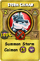 Wizard101 Myth spell card: Storm Caiman, Spell ID 2179