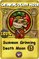 Wizard101 Myth spell card: Grinning Death Moon, Spell ID 2576