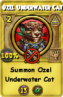 Wizard101 Myth spell card: Ozel Underwater Cat, Spell ID 2766