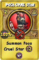 Wizard101 Myth spell card: Poca Cruel Star, Spell ID 2188