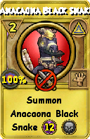 Wizard101 Myth spell card: Anacaona Black Snake, Spell ID 2442