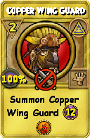 Wizard101 Myth spell card: Copper Wing Guard, Spell ID 2582
