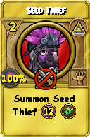 Wizard101 Myth spell card: Seed Thief, Spell ID 2753