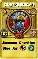 Wizard101 Myth spell card: Chantico Blue Air, Spell ID 2808