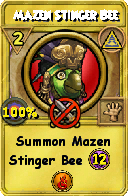 Wizard101 Myth spell card: Mazen Stinger Bee, Spell ID 2201
