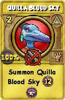Wizard101 Myth spell card: Quilla Blood Sky, Spell ID 2820