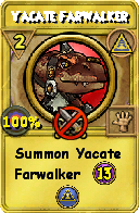 Wizard101 Myth spell card: Yacate Farwalker, Spell ID 2818