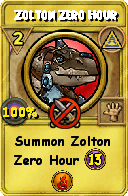 Wizard101 Myth spell card: Zolton Zero Hour, Spell ID 2247