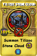 Wizard101 Myth spell card: Tilizoc Stone Cloud, Spell ID 2750