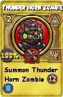 Wizard101 Myth spell card: Thunder Horn Zombie, Spell ID 2253