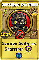 Wizard101 Myth spell card: Guillermo Shatterer, Spell ID 2511