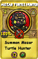 Wizard101 Myth spell card: Mozar Turtle Hunter, Spell ID 2746