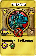 Wizard101 Myth spell card: Tolkemec, Spell ID 2816