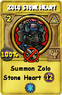 Wizard101 Myth spell card: Zolo Stone Heart, Spell ID 2245