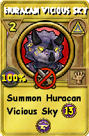 Wizard101 Myth spell card: Huracan Vicious Sky, Spell ID 2345