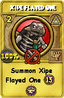 Wizard101 Myth spell card: Xipe Flayed One, Spell ID 2870