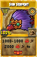 Wizard101 Sun spell card: Sun Serpent, Spell ID 2047