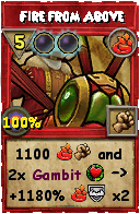 Wizard101 Fire spell card: Fire from Above, Spell ID 2541