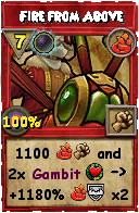 Wizard101 Fire spell card: Fire from Above, Spell ID 2559