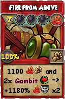 Wizard101 Fire spell card: Fire from Above, Spell ID 2514
