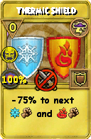 Wizard101 Storm spell card: Thermic Shield, Spell ID 2414