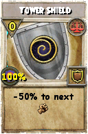 Wizard101 Balance spell card: Tower Shield, Spell ID 2802