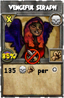 Wizard101 Death spell card: Vengeful Seraph, Spell ID 2124