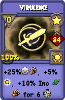 Wizard101 Star spell card: Virulence, Spell ID 2814