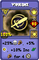 Wizard101 Star spell card: Virulence, Spell ID 2042
