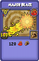 Wizard101 Fire spell card: Major Blaze, Spell ID 2839