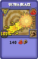 Wizard101 Fire spell card: Ultra Blaze, Spell ID 2702