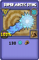 Wizard101 Ice spell card: Super Arctic Sting, Spell ID 2011