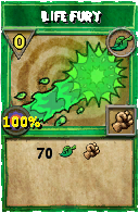 Wizard101 Life spell card: Life Fury, Spell ID 2292