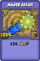 Wizard101 Myth spell card: Major Assail, Spell ID 2218