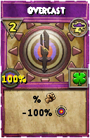 Wizard101 Storm spell card: Overcast, Spell ID 2469