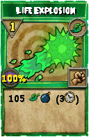 Wizard101 Life spell card: Life Explosion, Spell ID 3332