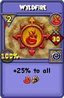 Wizard101 Fire spell card: Wyldfire, Spell ID 3178