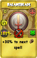 Wizard101 Balance spell card: Balanceblade, Spell ID 3757