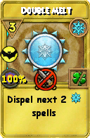 Wizard101 Ice spell card: Double Melt, Spell ID 3763