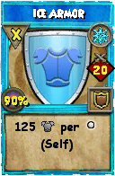Wizard101 Ice spell card: Ice Armor, Spell ID 3770
