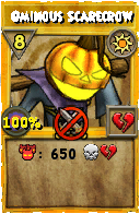 Wizard101 Sun spell card: Ominous Scarecrow, Spell ID 3781