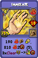 Wizard101 Fire spell card: Immolate, Spell ID 3789