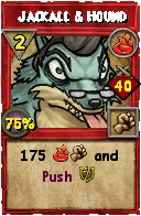 Wizard101 Fire spell card: Jackall & Hound, Spell ID 3790