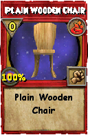 Wizard101 Fire spell card: Plain Wooden Chair, Spell ID 3797