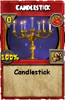 Wizard101 Fire spell card: Candlestick, Spell ID 3799