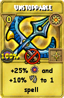 Wizard101 Sun spell card: Unstoppable, Spell ID 3807