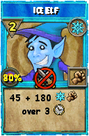 Wizard101 Ice spell card: Ice Elf, Spell ID 3821