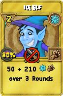 Wizard101 Ice spell card: Ice Elf, Spell ID 3822